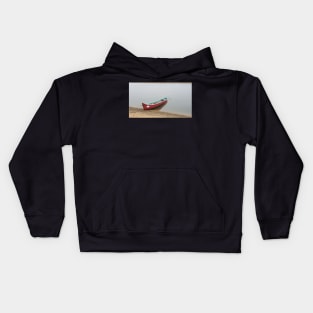 Fishing boat in backwaters India Kids Hoodie